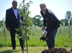 Duke and Duchess of Edinburgh unveil memorial woodland in Ascot for Her Majesty