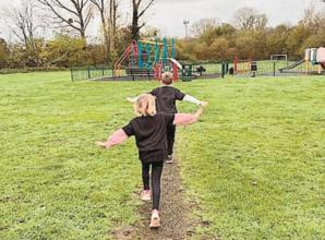 Sponsored playground 'dash' sees siblings raise hundreds for charity