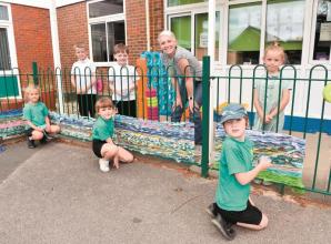 Children enjoy fence-weaving at Maidenhead school