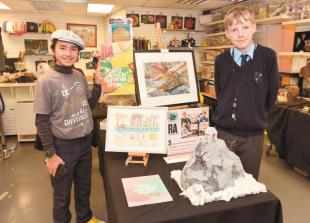 Royal Borough mayor views students' artwork at Busy Buttons exhibtion