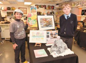 Royal Borough mayor views students' artwork at Busy Buttons exhibtion